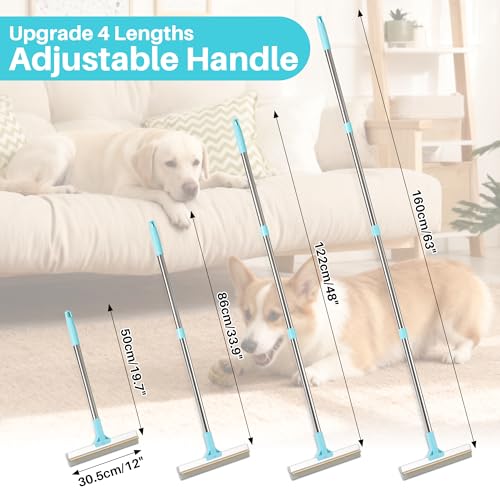 Carpet Rake for Pet Hair Removal (1 PCS[1 Long Handle] / Cyan)