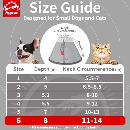 Soft Dog Cone for Small Dogs & Cats (Gray (Small Dogs Cone) / 6 (Neck:11"-14"))