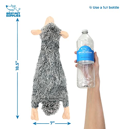 2-in-1 Stuffless Squeaky Dog Toy - Pack of 4, Large (Various Style-Color / Large)