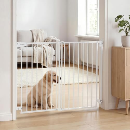 Pet Gate for Stairs (White / 31-48" Wide x 30" Tall)