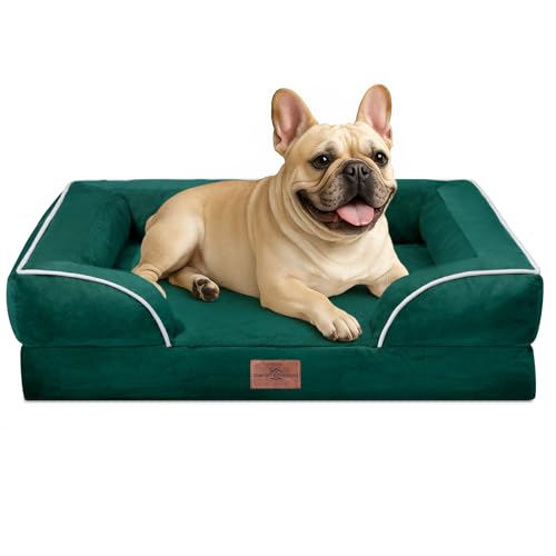 Waterproof Orthopedic Dog Bed for Medium Size Dog (30.0"L x 20.0"W x 7.0"Th / Emerald)