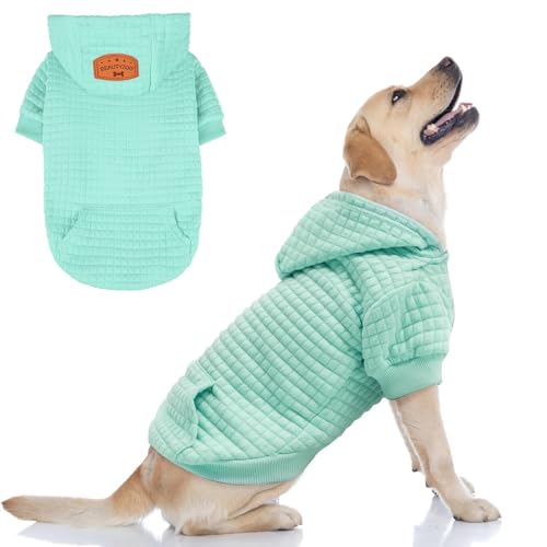 Dog Hoodies Sweater for Medium Dogs (Mint Green / M/L (Back: 18",Chest: 25", Neck: 15"))