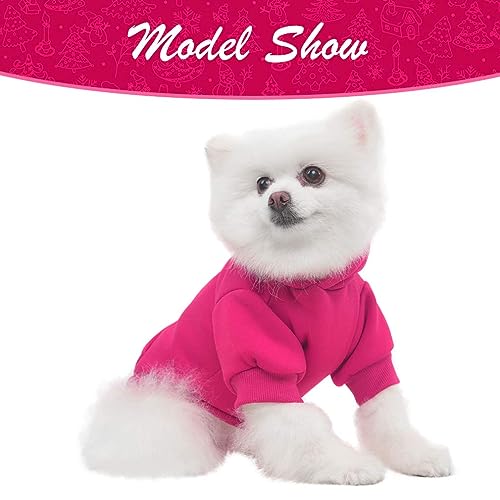 Dog Hoodie for Large Medium Small Dogs (Deep Pink / Small/Medium)