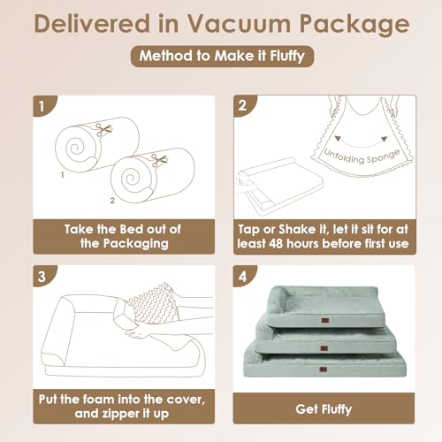 Extra Large Dog Bed Othorpedic (Greyish Green / 44.0"L x 32.0"W x 6.5"Th)