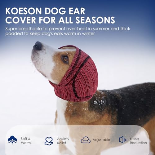 Padded Dog Calming Hoodie Ear Cover Quick (RoseRed / X-Large)