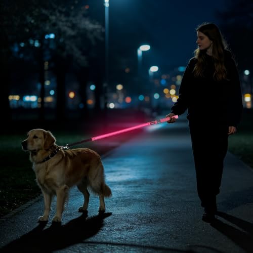 LED Bungee Dog Leash (5 FT, MAX: 6 FT / Green)