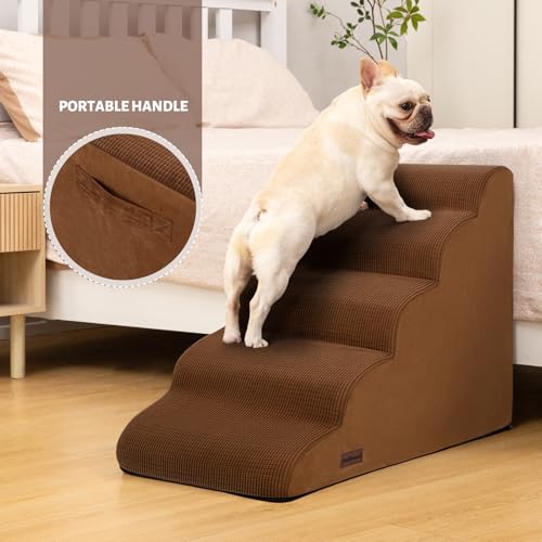 Dog Stairs for High Bed (Brown / Standard 5-Step 22.2"H)