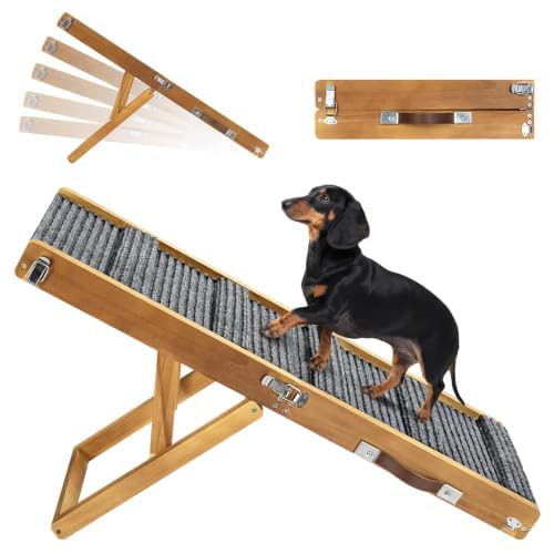 2026 Upgraded Small Dog Ramp for Couch Foldable (D-walnut / 80×30cm-for couch)