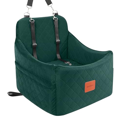 Dog Booster Car Seat for Dogs up to 35lbs (Green / Medium)