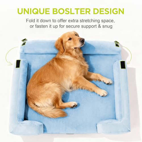 Waterproof Orthopedic Dog Bed for Extra Large Sized Dogs (X-Large(42"L x 30"W x 9"Th) / Light Blue)