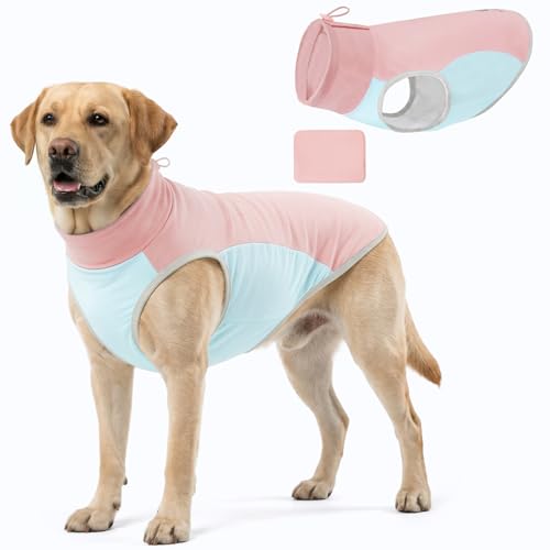 Dog Cooling Vest Evaporative Turtleneck Dog Cooler Jacket for Summer (Pink / XX-Large (32-55lbs))