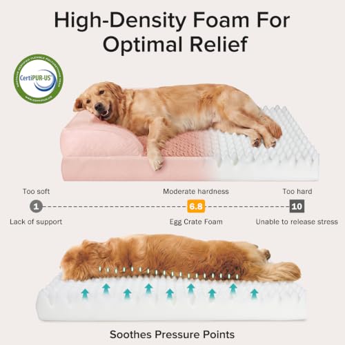 L Plus Orthopedic Dog Bed for Large Dogs (L- PLUS (38"x 28"x 7") / Pink)