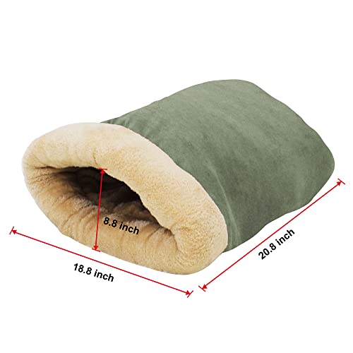 4 in 1 Self Warming Burrow Cat Bed Hideway Sleeping Cuddle Cave (Sage Green)
