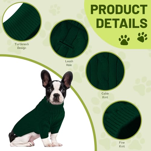 Small Dog Thermal Pullover Sweater (Dark Green(Order One Size Up) / Large)