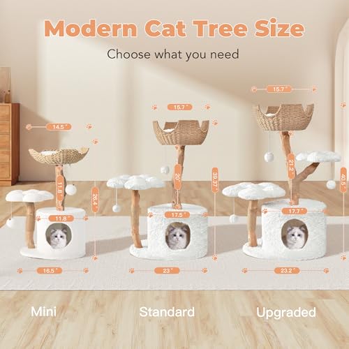 Modern Cat Tree (White / 26.3'')