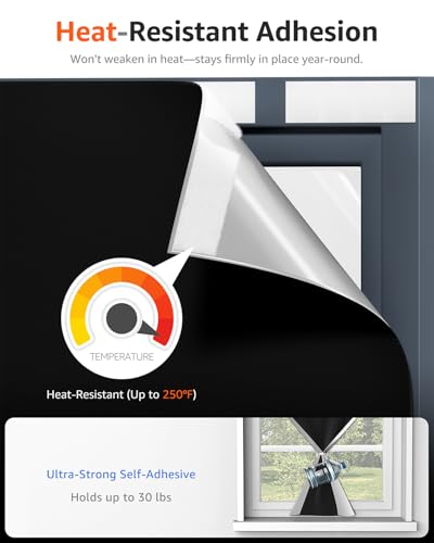 Blackout Curtains for Bedroom Portable 36"x58" Blackout Shades (Black / 36"W x 58"H)