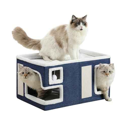 Large Cat Houses for Indoor Cats (Blue / X-Large)
