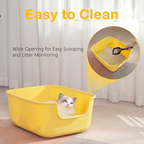 Large Cat Litter Box with High Sides (Grey)