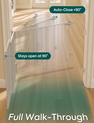 Baby Gate for Stairs (*White / 34" H, 26-43" W-Standard 2 Pcs)