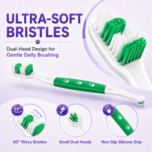 Dog Toothbrush (Green / 1 Count (Pack of 1))