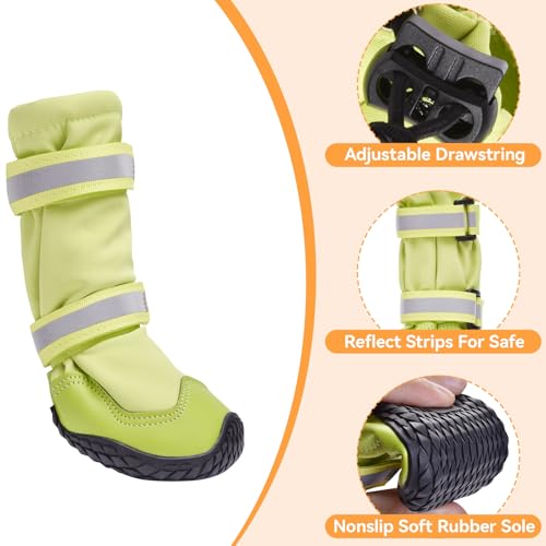 Dog Shoes Waterproof Dog Boots for Winter (6# (Insole Width 2.6″)for 52~68lbs)
