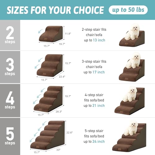 Dog Stairs for Small Dog 22.6" H (Brown / Standard:15.7"x33"x22.6")