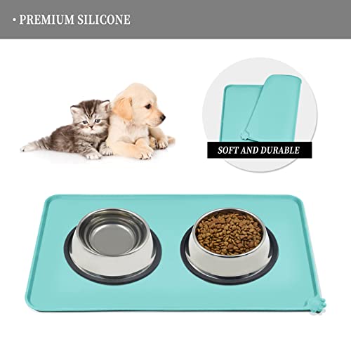Silicone Pet Feeding Mat (Teal / 22" x 14")