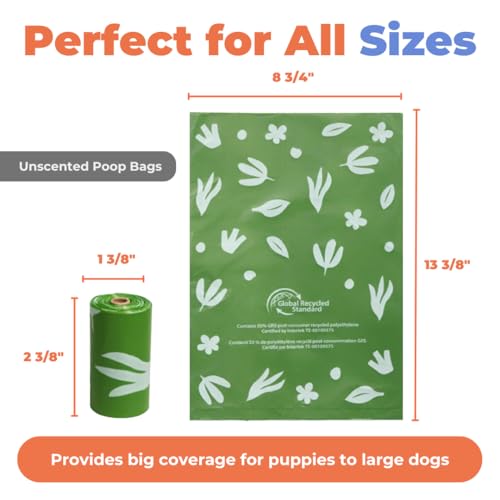 GRS Poop Bags for Dogs (GRS Green (Unscented) / 300 Bags)
