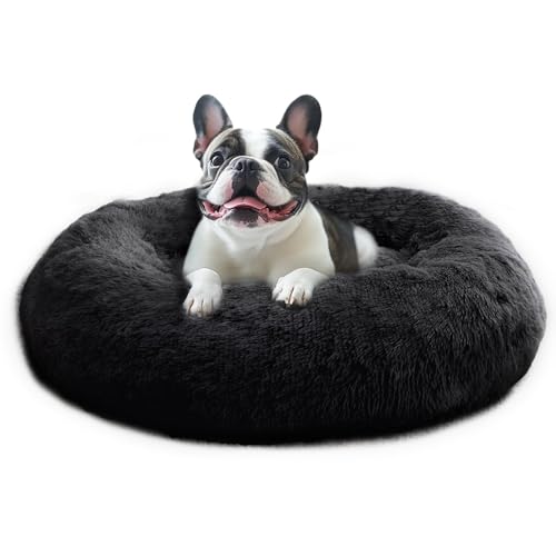 Calming Dog Beds Large Sized Dog (Black / 36.0"L x 36.0"W x 8.0"Th)