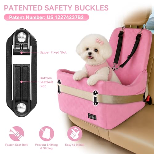 Cat Car Seat with Patented Safety System (Pink / Medium)