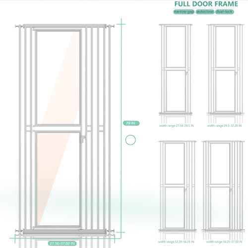 78.74" Extra Tall Cat Gate for Doorway (White / 74)