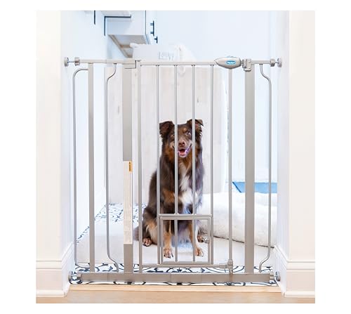 Carlson 36" Extra Tall Walk Through Dog Gate for Doorways & Bottom of Stairs (Platinum / 29.5-36.5" W x 36" H)