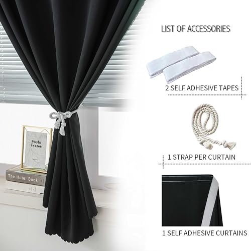 Portable Light Blocking Curtains Self (71"W x 84"L (Pack of 1) / Black)