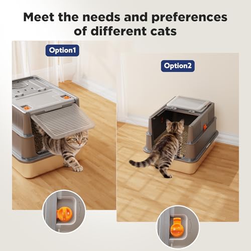 Small Enclosed Stainless Steel Litter Box with Lid for Kitty (Small / Grey)