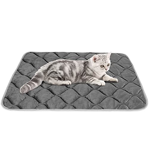 Self Warming Cat Bed and Heating Mat (27.6"L x 18.8"W x 0.5"Th / Grey)