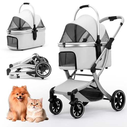 3 in 1 Pet Stroller for Small (Grey)