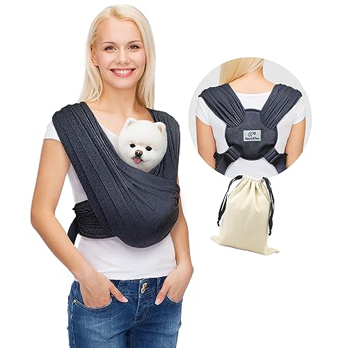 Small Dog Sling Carrier (Charcoal Black / Plus)
