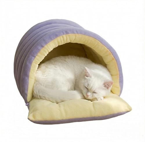 Cat Cave Bed for Indoor (Purple)