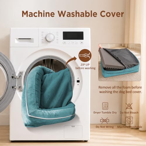 Waterproof Orthopedic Dog Beds for Large Sized Dog (36.0"L x 27.0"W x 8.0"Th / Washed Blue)