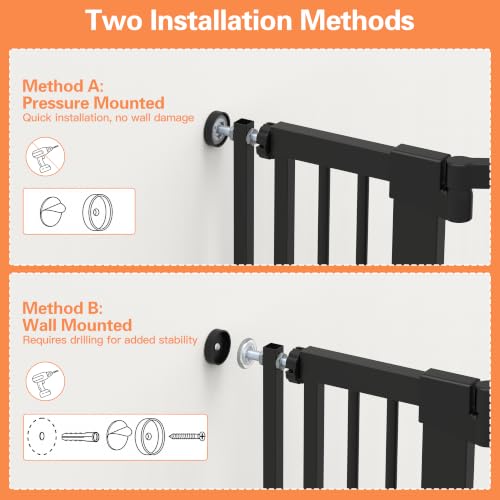55" Extra Tall Cat Gate 31.5" (Black / 55" Tall, 31.5-42.5" Wide)