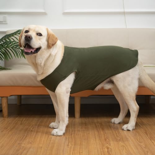 Large Dog Clothes for Boy Girl (Green & Light Green / XXX-Large(Chest 31", Back 25"))