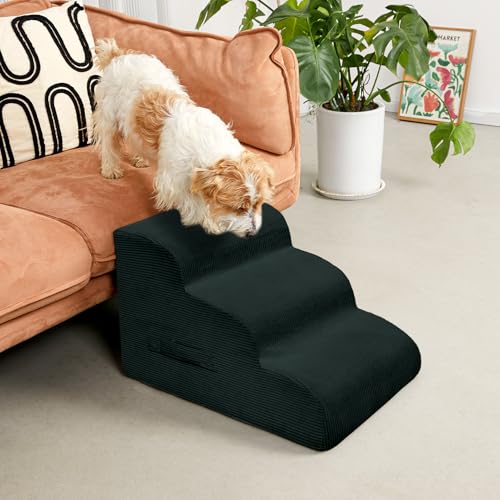 4 Step Dog Stairs Pet Ramp for High Beds (Dark Gray / 4-Step 20"H)