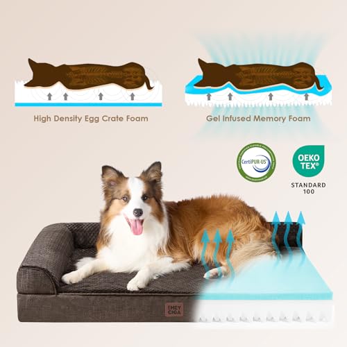 Orthopedic Dog Bed Medium Size Dogs (Brown / 30.0"L x 20.0"W x 6"Th)