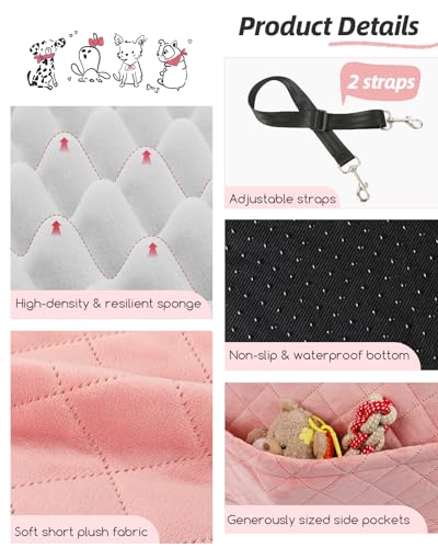 Dog Booster Car Seat for Small (Pink / Medium)