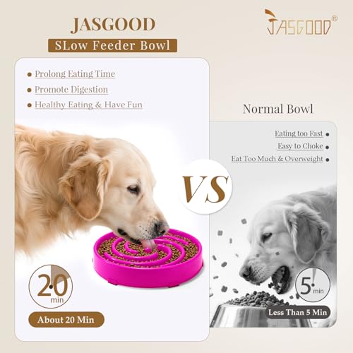 Slow Feeder Dog Bowl for Large Medium Dogs (Large / Hot pink)