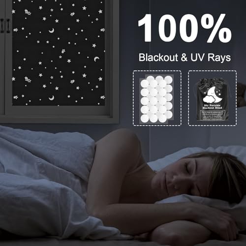 Portable Blackout Curtains (Star / 57"W x 157"H)
