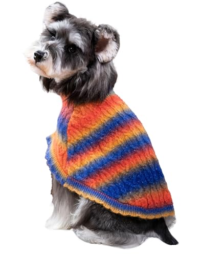 Rainbow Mohair Dog Sweater Cloak (X-Large(Back Length 16") / Rainbow 2)