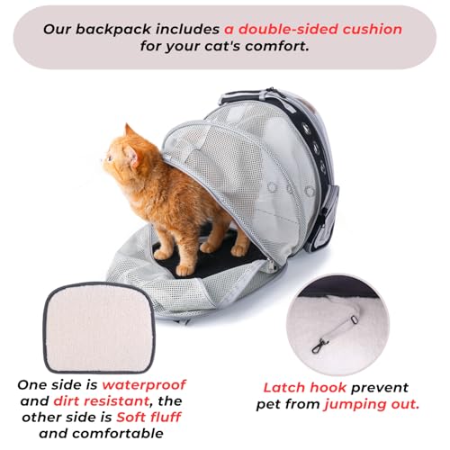Cat Carrier Backpack (Back Expandable-Black)