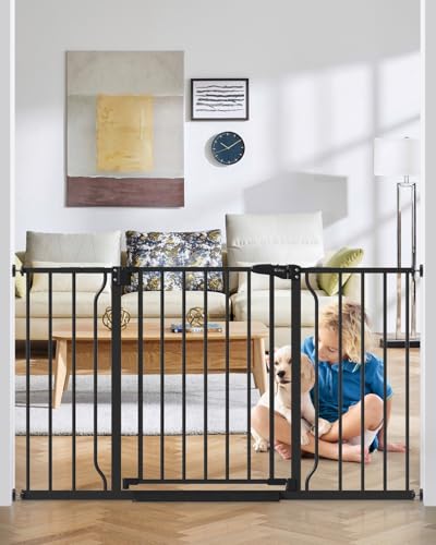 29" 51" Extra Wide Baby Gate (Black / 29-51"Wide, 28"Tall)