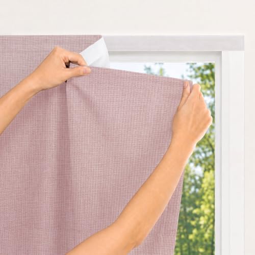 Self Adhesive Blackout Curtains (Light Pink / 46"W x 60"H)